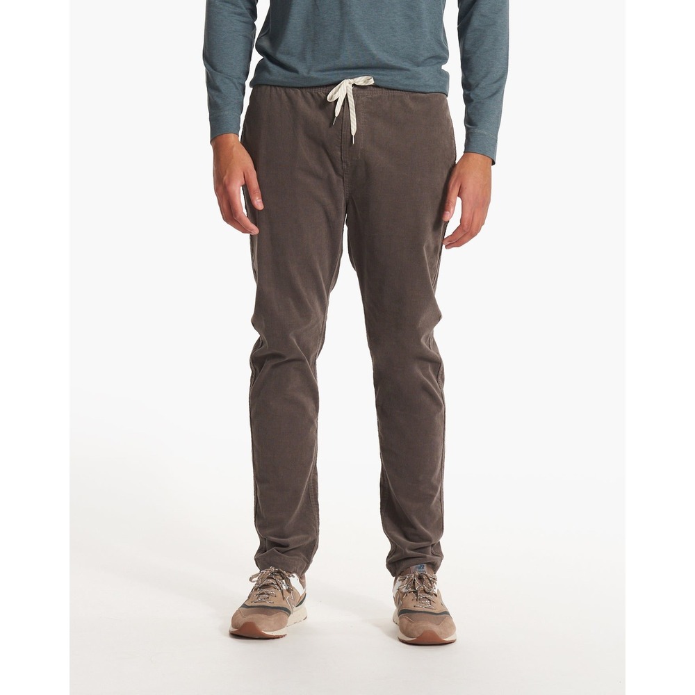 Vuori Optimist Corduroy Pants Men's Large Cocoa Brown Gray‎ Stretch Drawstring